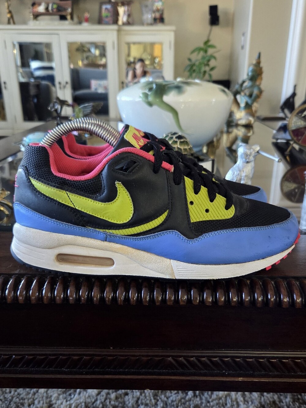 Nike Air Max Men’s Black, Blue & Neon Green Sneakers